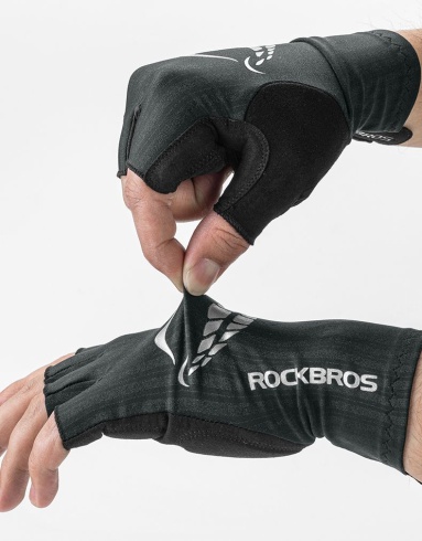 Велоперчатки ROCKBROS черные (короткие пальцы).