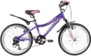 Велосипед NOVATRACK 20" NOVARA, фиолетовый, алюм., 6-скор, TY21/TS38/SG-6SI, V-brake