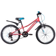 Велосипед NOVATRACK 20" VALIANT, коралловый, сталь, 6-скор, TY21/TS38/SG-6SI, V-brake