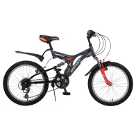 Велосипед NOVATRACK 20" TITANIUM, серый, сталь, 12-скор., TZ30/TY21/RS35/SG-6S #107127