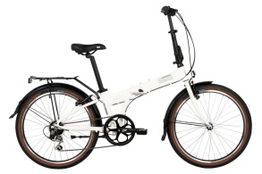 Женский велосипед NOVATRACK 24" VORTEX  белый, складной алюм. Shimano 6 speed, стальная вилка, вынос, алюм.р