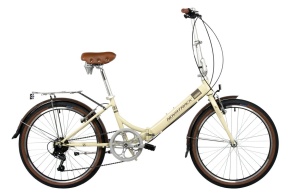 Женский велосипед NOVATRACK 24" складной, AURORA, бежевый, Shimano 6 speed, TY21/TS38
