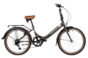 Женский велосипед NOVATRACK 24" складной, AURORA, коричневый, Shimano 6 speed, TY21/TS38