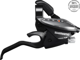 Шифтер с тормозной ручкой Shimano Tourney, EF510, прав, 9ск, тр., цв. Черный