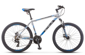 Мужской велосипед STELS Navigator-500 MD 26" F010 16" Серебристый/синий 2020 (LU092624)