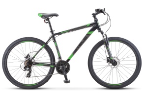 Мужской велосипед STELS Navigator-700 D 27.5" F010 черный/зеленый