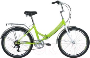 Женский велосипед FORWARD VALENCIA 24 2.0 зеленый\серый 16"