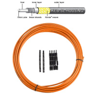 JAGWIRE Троса рубашка 5мм PRO KEB-SL 10м ORANGE. Несжимаемая, усиленная кевларом, со смазкой. Предна