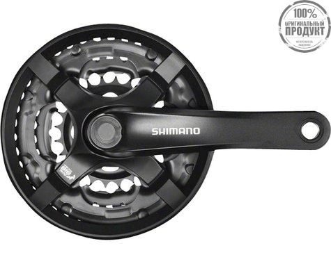 Система Shimano TY501, 175мм, Кв, 42/34/24, с защитой, с болтами, черный, инд.уп.