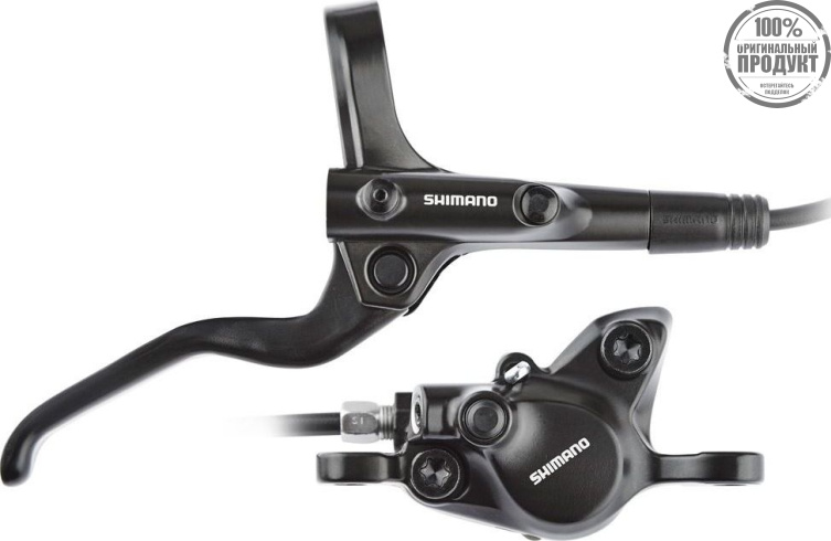 Тормоз дисковый гидр. Shimano, MT200, BL(лев)/BR(передн), полимер. колодк., 1000мм, цв. черный