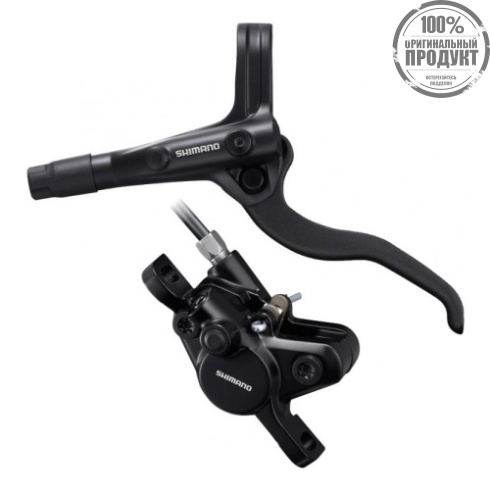 Тормоз дисковый Shimano, MT400, BL(прав)/BR(задн), полимер. колодк., 1700мм, ручки черный