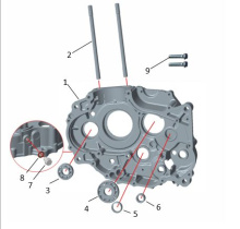 Подбор запчастей Картер двигателя правый TYX300-2 (BSE300R) Двигатели