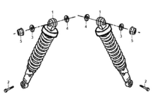 Подбор запчастей Задние амортизаторы Кузов/Электрика XS 125-K SYM