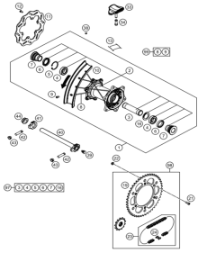 Подбор запчастей Колесо заднее XN125\150 XN125\150 Koshine