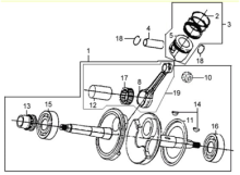 Подбор запчастей Коленвал / Поршень Двигатель RS 125 (HS12W2-6) RS 125 SYM