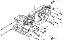 Подбор запчастей Левая половина картера Двигатель GTS 300i EFI (LM30W-6) GTS 300i SYM