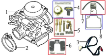 Подбор запчастей Карбюратор Двигатель RS 125 (HS12W2-6) RS 125 SYM