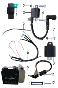 Подбор запчастей Электрика MX 125 (с 2020) (101190024, 101190025, 101190026, 101190027, 101190069) MX 125 BSE