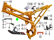 Подбор запчастей Рама MX 125 (с 2020) (101190024, 101190025, 101190026, 101190027, 101190069) MX 125 BSE