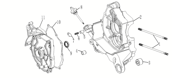 Right crankcase combination