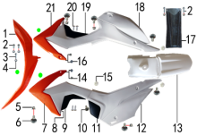 Подбор запчастей Облицовка MX 125 (с 2020) (101190024, 101190025, 101190026, 101190027, 101190069) MX 125 BSE