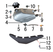 Подбор запчастей Бензобак и сидение MX 125 BSE