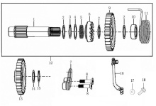 Подбор запчастей KICK STARTING SHAFT ASSEMBLY ZS182MN (NC300S) 30.124.1501 Двигатели