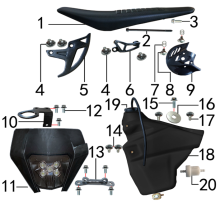 Подбор запчастей Бак, седло и фара T8-X6 (101410002) T8 BSE