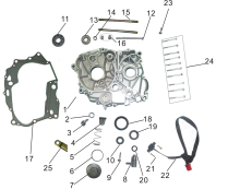 Подбор запчастей Left Crankcase Assembly TY250-S Двигатели