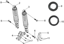 Подбор запчастей Задние амортизаторы Кузов/Электрика VS 150 (HV15WA-6 2) VS 150 SYM