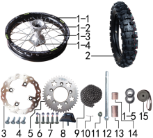 Подбор запчастей Заднее колесо MX 125 BSE