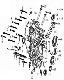 Подбор запчастей LEFT CRANKCASE ZS182MN (NC300S) 30.124.1501 Двигатели