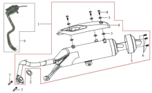 Подбор запчастей Глушитель Кузов/Электрика RS 125 (HS12W2-6) RS 125 SYM