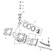 Подбор запчастей Цилиндр Двигатель ATV 300 (UA30A-6) ATV 300 SYM