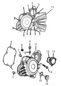 Подбор запчастей LEFT CRANKCASE COVER ZS174MN-5 (NB300) 30.124.0600 Двигатели