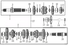 Подбор запчастей TRANSMISSION MAIN,COUNTER SHAFT ZS182MN (NC300S) 30.124.1501 Двигатели