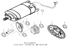 Подбор запчастей ELECTRIC STARTING MECHANISM ZS172FMM-6 (CB250R) MJBS4B14 [30.123.2001] Двигатели