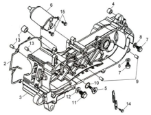 Подбор запчастей Левая половина картера Двигатель Jet 4 125 (AD12W1-6 ANA) Jet 4 125 SYM