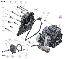 Подбор запчастей Крышка картера правая и крышка головки цилиндра 1P44FMC (KTM50) Двигатели