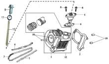 Подбор запчастей Цилиндр Двигатель RS 125 (HS12W2-6) RS 125 SYM