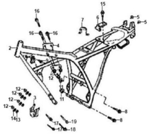 Подбор запчастей Рама Кузов/Электрика XS 125-K SYM