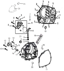 Подбор запчастей RIGHT CRANKCASE COVER ZS174MN-5 (NB300) Двигатели