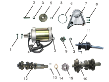 Подбор запчастей Starting Motor Assembly TY250-S Двигатели