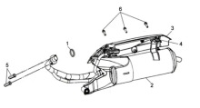 Подбор запчастей Глушитель Кузов/Электрика Symphony SR-50 (AZ05W1-T) Symphony SR-50 SYM