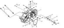 Подбор запчастей Левая половина картера Двигатель ATV 600 (UA60A-6) ATV 600 SYM