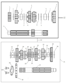 Подбор запчастей TRANSMISSION MAIN,COUNTER SHAFT ZS174MN-5 (NB300) 30.124.0600 Двигатели