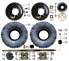 Подбор запчастей Колёса задние XT-1 BSE