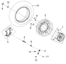 Подбор запчастей Заднее колесо Кузов/Электрика Mio 50 (HU05W-T) Mio 50 SYM