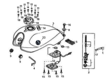 Подбор запчастей Бензобак Кузов/Электрика XS 125-K SYM