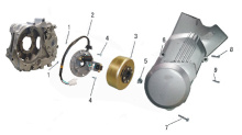 Подбор запчастей Магнето, левая крышка картера HS152FMH (W110F) кикстартер МКПП Двигатели